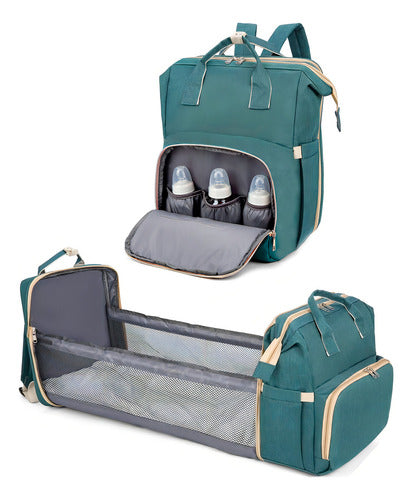 Mochila Pañalera 3 en 1: Mochila, Cuna y Cambiador – ¡Práctica y Portátil!