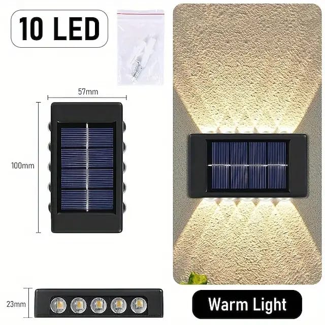 Luz Led Solar Decorativa de 10 Leds bidireccional.