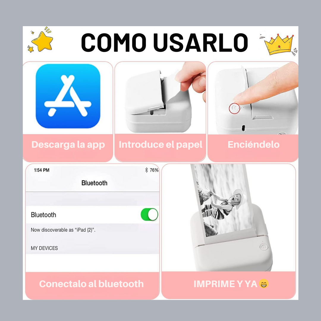 Mini impresora mágica con tinta infinita 🖨️ INCLUYE ROLLO DE PAPEL🤩