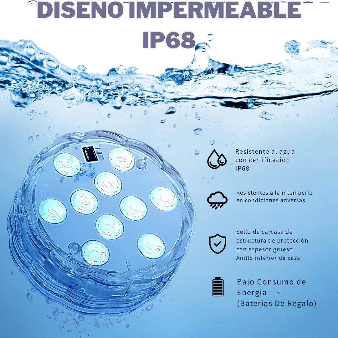 HidroLed™ Luz RGB Sumergible Inalámbrica