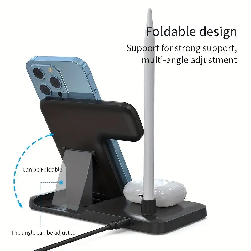 ESTACIÓN DE CARGA 4 EN 1 PORTÁTIL INALÁMBRICA