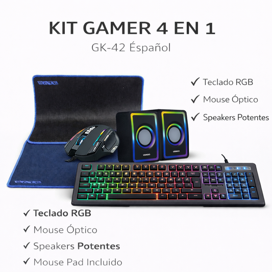 KIT GAMER 4 en 1 GK-42 Español