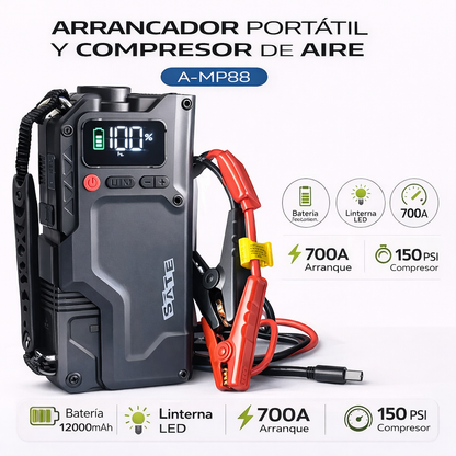 Arrancador Portátil con Compresor de Aire A-MP88
