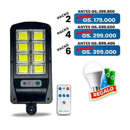 Reflector Solar Led de Exterior Con Sensor De Movimiento + Control Remoto. Jt400