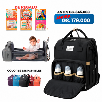 Mochila Pañalera 3 en 1: Mochila, Cuna y Cambiador