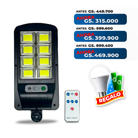 Reflector Solar Led de Exterior Con Sensor De Movimiento + Control Remoto. Jt400