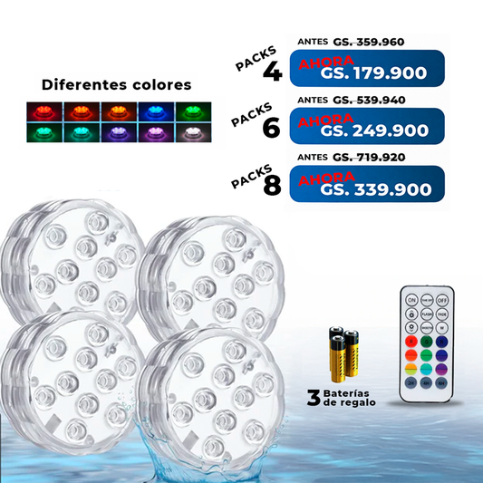 HidroLed™ Luz RGB Sumergible Inalámbrica
