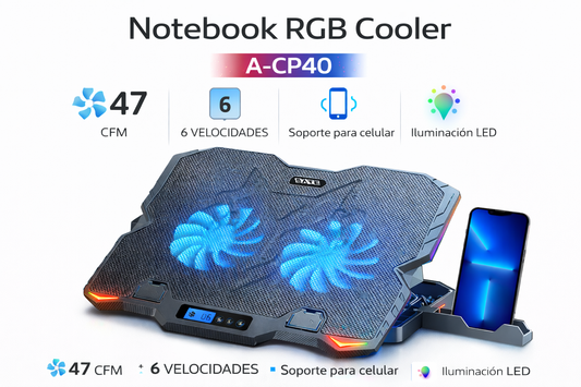 Cooler para Notebook Led Rgb A-CP40