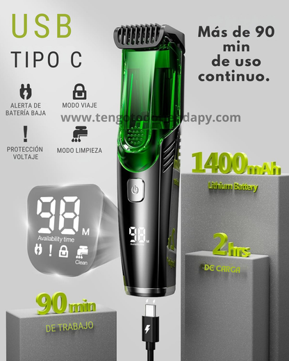 Turbo Blade Pro®. Rasuradora 2 en 1. Corta y Aspira.