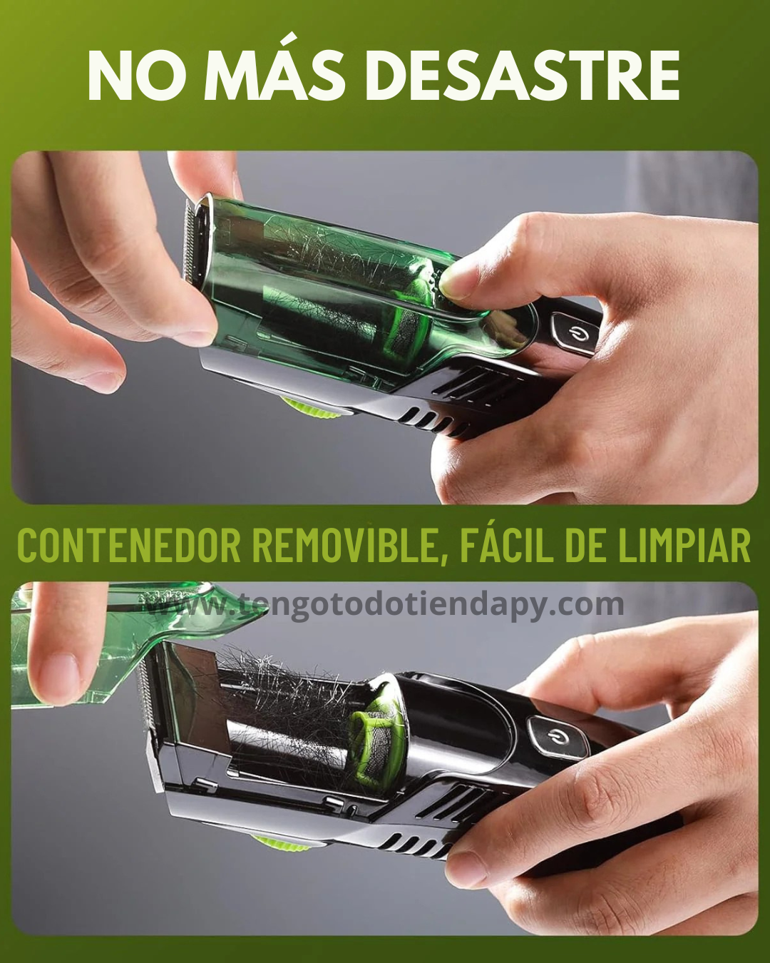 Turbo Blade Pro®. Rasuradora 2 en 1. Corta y Aspira.