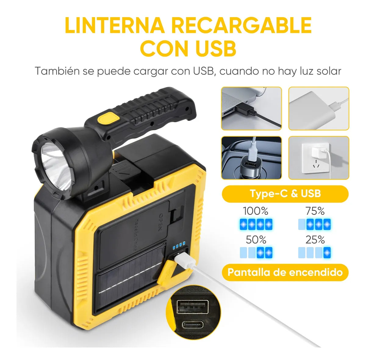 SolarBox Pro - Linterna Solar De emergencia con Herramientas.