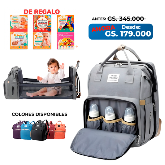 Mochila Pañalera 3 en 1: Mochila, Cuna y Cambiador