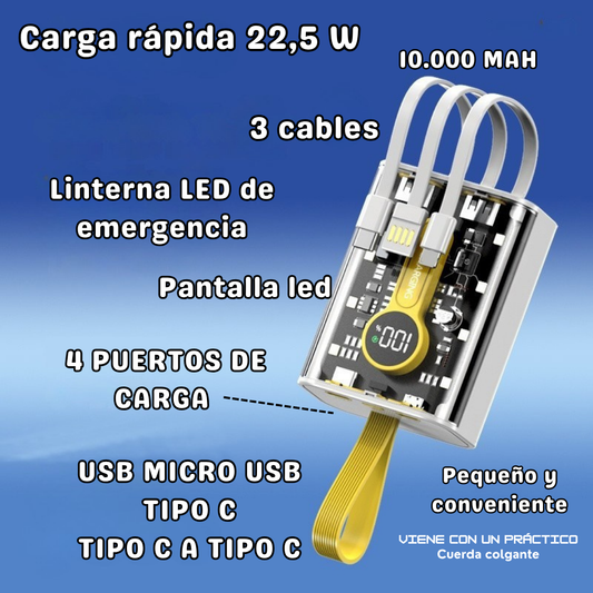 Cargador portátil 10.000 MAH con linterna