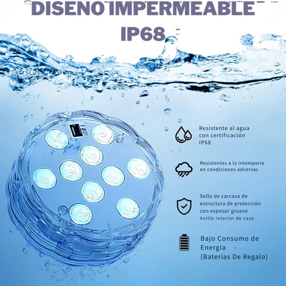 HidroLed™ Luz RGB Sumergible Inalámbrica