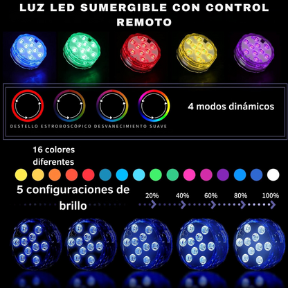HidroLed™ Luz RGB Sumergible Inalámbrica