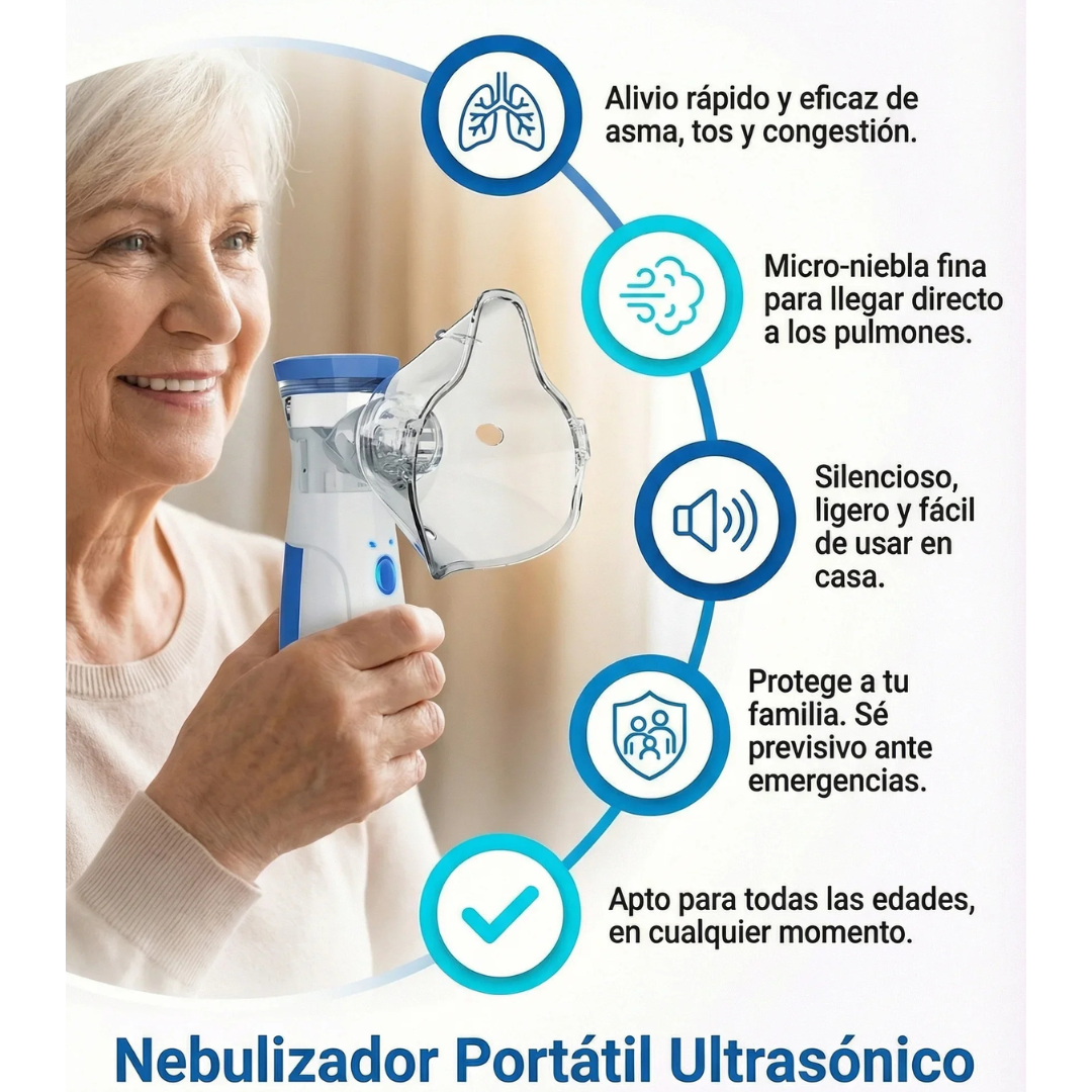 RespiKids™ Nebulizador Portátil Ultrasónico Niños y adultos