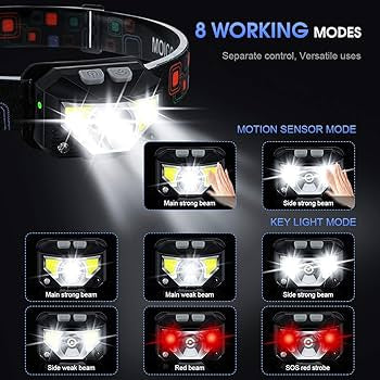 Linterna Led Multiuso Táctica con sensor de movimiento