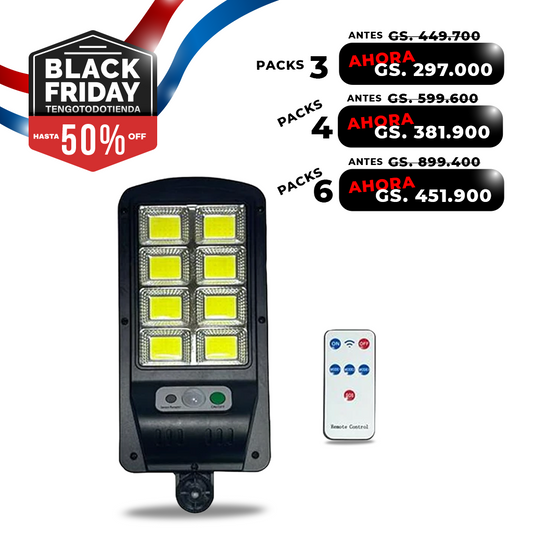 Reflector Solar Led de Exterior Con Sensor De Movimiento + Control Remoto.