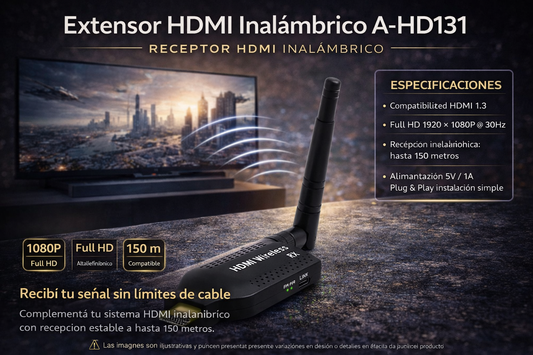 Extensor HDMI Inalámbrico A-HD131 (receptor)