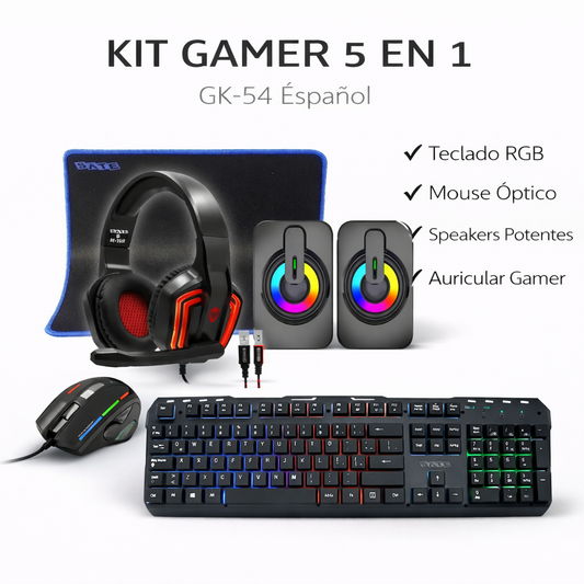 KIT GAMER 5 en 1 GK-54 Español