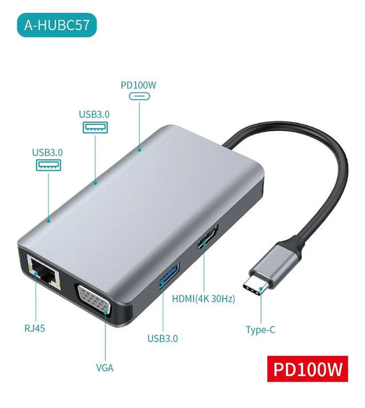Hub Adaptador A-HUBC57  7in1 Type C